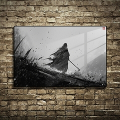 Tranh Tráng Gương Thuỷ Mặc ĐƠN THƯƠNG ĐỘC MÃ cao cấp - Kích thước 40x60cm
