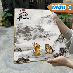 Tranh Tráng Gương LONG TRANH HỔ ĐẤU chế hài hước CAO CẤP - MẪU 1