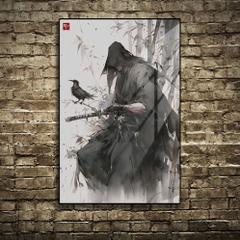 Tranh Tráng Gương Thuỷ Mặc ĐƠN THƯƠNG ĐỘC MÃ cao cấp - Kích thước 40x60cm
