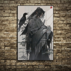 Tranh Tráng Gương Thuỷ Mặc ĐƠN THƯƠNG ĐỘC MÃ cao cấp - Kích thước 40x60cm