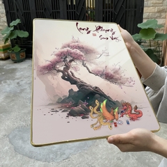 Tranh Tráng Gương LONG PHỤNG SUM VẦY chế hài hước CAO CẤP