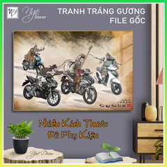 Tranh Tráng Gương TAM ANH CHIẾN LỮ BỐ chế hài hước CAO CẤP - MẪU 4