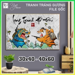 Tranh Tráng Gương LONG TRANH HỔ ĐẤU chế hài hước CAO CẤP - MẪU 2