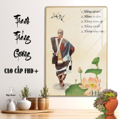 Tranh Tráng Gương SƯ THẦY THÍCH MINH TUỆ bo viền CAO CẤP