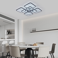 ĐÈN MÂM LED 8 CÁNH VUÔNG THẢ PHA LÊ 600