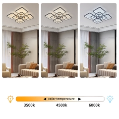ĐÈN MÂM LED 8 CÁNH VUÔNG THẢ PHA LÊ 600