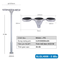Cột đèn sân vườn năng lượng mặt trời SLGL4009 series