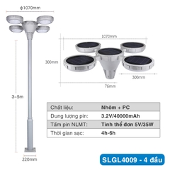 Cột đèn sân vườn năng lượng mặt trời SLGL4009 series
