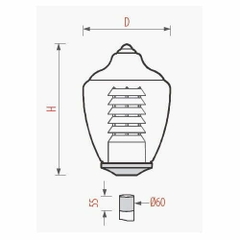 Đèn sân vườn Zelda Trắng Đục