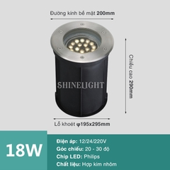 Đèn âm đất chỉnh hướng cao cấp SLHDB
