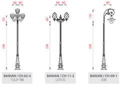 Cột đèn sân vườn Banian