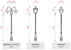 Cột đèn sân vườn Banian