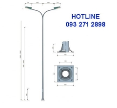 Cột đèn liền cần kép