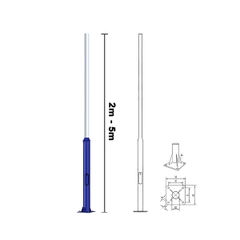 Trụ đèn năng lượng mặt trời sơn tĩnh điện 2 đoạn [SL-TD04] [2m/3m/4m/5m]