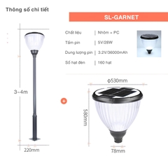 Cột đèn năng lượng mặt trời SL-GARNET