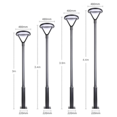 Cột đèn sân vườn năng lượng mặt trời SL-SHAPHIRE