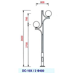 Cột đèn sân vườn 10x