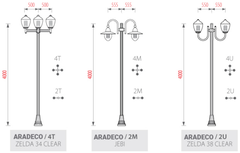 Cột đèn sân vườn Aradeco
