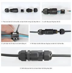 Đầu nối chống nước SL684-A 1 vào 2 ra
