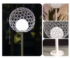 Đèn LED Quả Cầu Hoa Sắt Rỗng Giữa - Bóng Tròn Đôi Đẹp Lạ - Chiếu sáng & trang trí cảnh quan
