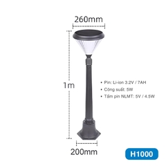 Cột đèn sân vườn năng lượng mặt trời SLGL4002 series