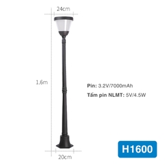 Cột đèn sân vườn năng lượng mặt trời SLGL4006 series