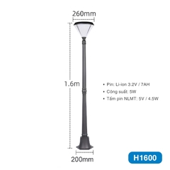 Cột đèn sân vườn năng lượng mặt trời SLGL4002 series