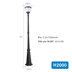 Cột đèn sân vườn năng lượng mặt trời SLGL4006 series