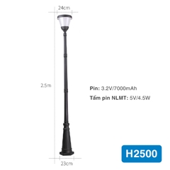 Cột đèn sân vườn năng lượng mặt trời SLGL4006 series