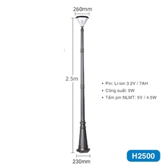 Cột đèn sân vườn năng lượng mặt trời SLGL4002 series