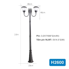 Cột đèn sân vườn năng lượng mặt trời SLGL4006 series