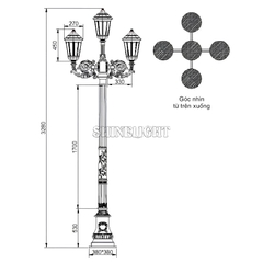 Cột đèn sân vườn SL-Temple ROL202
