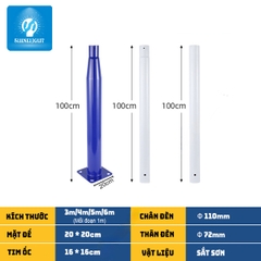 Trụ đèn tháo ráp đa năng cao 3m [SL-TD03] - Đoạn 1m [3m/4m/5m/6m]