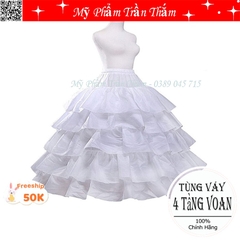 Tùng Váy 4 Tầng Dành Cho Cô Dâu Có Voan Kích Chân