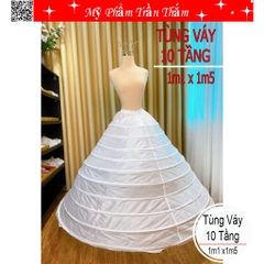Tùng cô dâu váy 10 tầng rộng  phù hợp cho váy cỡ to khung dẻo dễ dàng gấp gọn