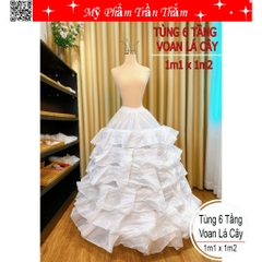 Tùng cô dâu váy xòe 6 tầng rộng phù hợp cho váy cỡ vừa và to khung dẻo dễ dàng gấp gọn