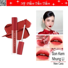 Son kem nhung lì Nee Cara Velvet Matte Lip Glaze Thái Lan màu 08 Red Velvet đỏ thuần
