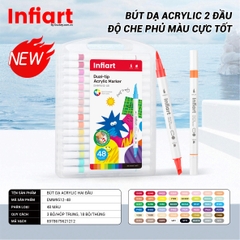 Bút Vẽ Acrylic Infiart 2 Đầu Thế Hệ Mới EMM9512