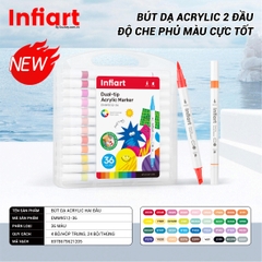 Bút Vẽ Acrylic Infiart 2 Đầu Thế Hệ Mới EMM9512