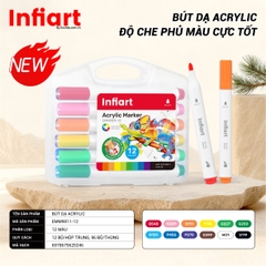 Bút Vẽ Acrylic Infiart Đầu Bullet Thế Hệ Mới EMM9811