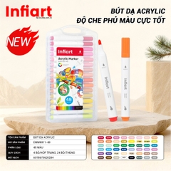 Bút Vẽ Acrylic Infiart Đầu Bullet Thế Hệ Mới EMM9811