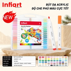 Bút Vẽ Acrylic Infiart Đầu Bullet Thế Hệ Mới EMM9811