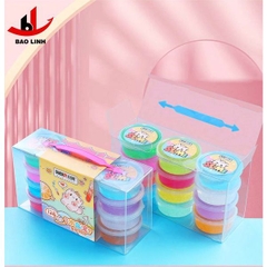 Slime sắc màu DUCKEY. Bộ sản phẩm Slime XJY-9939 12 màu - Hộp đựng mika trắng bắt mắt.
