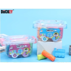 Đất nặn 12 màu DUCKEY. Đất nặn XJY-565 130g. Làm từ nguyên liệu bột mì - An toàn cho người sử dụng.