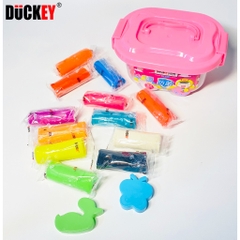 Đất nặn 12 màu DUCKEY. Đất nặn XJY-565 130g. Làm từ nguyên liệu bột mì - An toàn cho người sử dụng.