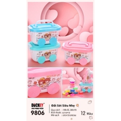 Đất nặn xốp siêu nhẹ DUCKEY. Bộ sản phẩm XJY-9806 - 12 màu sắc - Tặng kèm khuôn và dao nhựa.