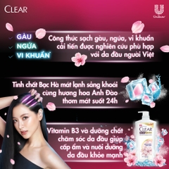Dầu Gội Clear Sạch Gàu Hoa Anh Đào Thơm Mát 630g (Mới)