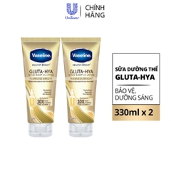COMBO VASELINE GLUTA-HYA SỮA DƯỠNG THỂ DƯỠNG SÁNG DA (Vàng) 330ml