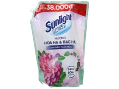 Nước lau sàn Sunlight tinh dầu thảo mộc hương hoa hạ & bạc hà túi 3.6kg