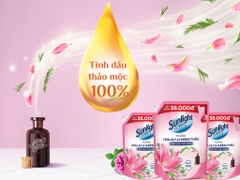 Nước lau sàn Sunlight tinh dầu thảo mộc lily hương thảo túi 3.6kg